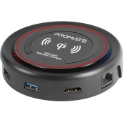 Resim Promate Centerhub Type-C Hub Dönüştürücü 11 i 1 arada 100W + Wireless Telefon Şarjlı 