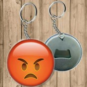 Resim Özcan Tasarım Kızgın Surat Emoji Anahtarlık - Açacaklı Anahtarlık 