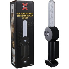 Resim Ayt Ledx Mıktanıslı Rgb Renkli Usb Şarjlı 800 Mah 3 Kademeli Işıklı Sensörlü Duvar Aplik Led Aydınlatma Gece Lambası Siyah 