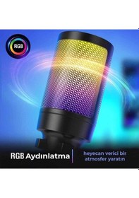 Resim Fifine Ampligame A6V Yayıncı Youtuber RGB USB Mikrofon​ 