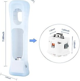 Resim Nintendo Wii Uzaktan Kumanda için 2 Motion Plus Ek ve 2 Silikon Kılıf, Wii Motion Plus Adaptör Sensörü Hızlandırıcı Değiştirme (Beyaz) 