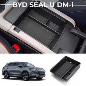 Resim BYD SEAL U DM-i İçin Araç Kolçak Depolama Kutusu Organizatörü - Dayanıklı Plastik ve File Cep Detayları, Ergonomik Tasarım, Merkezi Konsol Aksesuar Düzenleyici, Araç Organizasyonu, Şık Bitim, Yüksek Kaliteli Malzeme 