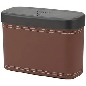 Resim Xuweiwei A Brown Araba Çöp Kutusu Kapaklı Katlanır Çöp Torba Organizörü Üç Renk Mevcut 