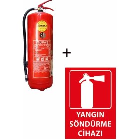Resim Kkdavm 6 kg Tüpaş Yangın Tüpü ve Yangın Tüpü Levhası 2'li Set 