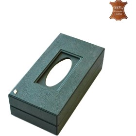 Resim Tabac 352-53 Hakiki Deri Mendil Kutusu Peçetelik Yeşil 