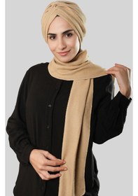 Resim Hürrem Bone Bej Kışlık Kendinden Atkılı Peluş Tesettür Bone Jakar Düz 2329 12 Bej 
