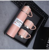 Resim 500Ml 304 Paslanmaz Çelik Vakum Yalıtımlı Su Şişesi Sızdırmaz Su Bardağı Kupa 3 Kapaklı Fda Sertifikası Olmadan - Pembe 