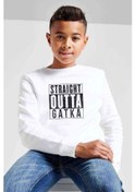 Resim Pubg Pubg Straıght Outta Gatka Baskılı Unisex Çocuk Beyaz Sweats Beyaz 