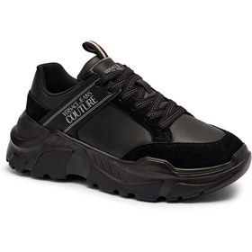 Resim Versace Erkek Yüksek Rahat Taban Süet Detaylı Siyah Sneaker 79YA3SC2ZPB30-899 