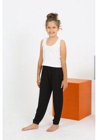 Resim Akbeniz Kız Çocuk Sıfır Kol Beyaz Penye Pijama Takım 20433 