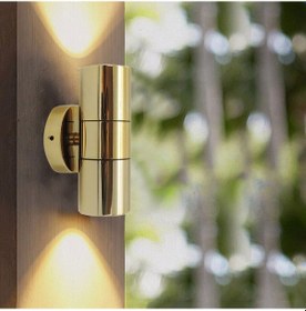 Resim Çift Yönlü İç ve Dış Mekan Duvar Aplik Gold-altın Led Ampul Dahil Altın 