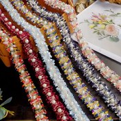 Resim Kumaş Kenar Şerit İncili İnci Kenar Kendin Yap Giysi Kaban Yaka Bel Bandı Dekoratif Malzeme - 2 Yard, 4cm Genişlik, Kumaş El Sanatları Malzemeleri 