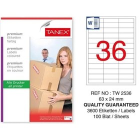 Resim Tanex Tw-2536 Sevkiyat ve Lojistik Etiket 63x24 mm 