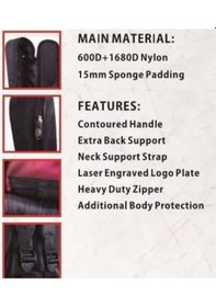 Resim Valencia Cgb1680 Klasik Gitar Kılıfı Lüks 600d Kumaş - Kalın Ped - Renkli Detaylar 