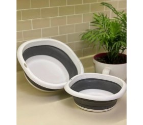 Resim Pratik Katlanır Büyük Kare Badya Lüks Bulaşık Yıkama Sebze Meyve Yıkama Badyası 40X40 cm No:3 