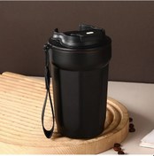 Resim Yalıtımlı 316 Paslanmaz Çelik Sekizgen Kahve Fincanı Kadın Araba Siyah 