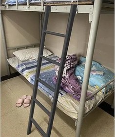 Resim Yatak Odası Ranzası için Metal Merdiven RV Çatı Emniyet Kancası Çocuklar ve Yaşlılar için Tekne Tavan Arası Minibüs Siyah Renk (Boyut: 1,5 m/4,9 ft) 