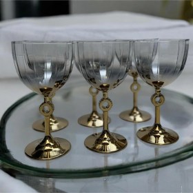 Resim Bambum Vibe Cam Ayaklı Altılı Su Bardağı Gold 