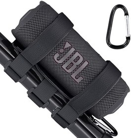 Resim Çoğu Bluetooth Kablosuz Hoparlör için CO2crea Taşınabilir Hoparlör Montajı, Açık Hoparlör Ayarlanabilir Kayış Eklenti Aksesuar Tutucu Bar Rayı Golf Arabası Korkuluk Bisiklet Tekne için 