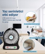 Resim Voxify Taşınabilir USB Şarjlı Mini Fan | Süper Sessiz El Vantilatörü 3 Kademeli - Mix Renk 