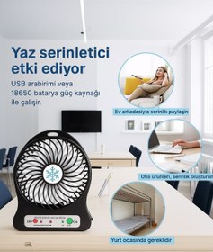 Resim Voxify Taşınabilir USB Şarjlı Mini Fan | Süper Sessiz El Vantilatörü 3 Kademeli - Mix Renk 