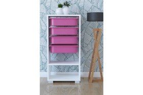 Resim Remaks 4 Sepetli Oyuncak Dolabı Çok Amaçlı Dolap - Pembe 
