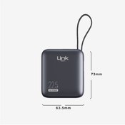 Resim Linktech PD22 Hızlı Şarj 22.5W Dahili Kablolu 10.000 mAh Powerbank 