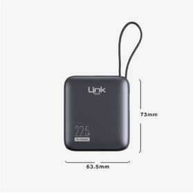 Resim Linktech PD22 Hızlı Şarj 22.5W Dahili Kablolu 10.000 mAh Powerbank 