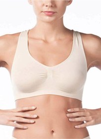 Resim Yeni İnci Kalın Askılı Bej Sporcu Büstiyer 