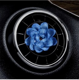 Resim Userfriendly11 Mavi Çiçekli Araba Hava Kanalı Klipsi - Kokusuz Dekoratif Süs 