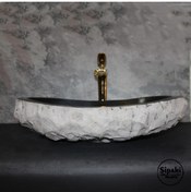 Resim SİPAHİMARBLE Bazalt Dışı Özel Tasarım Patlatma Lavabo 