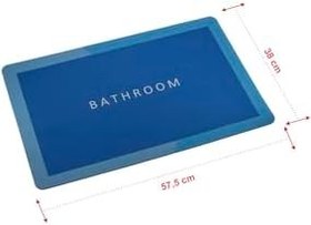 Resim Sihirli Su Emici Banyo ve Çok Amaçlı Kaydırmaz Tabanlı Dikdörtgen Paspas 58 x 38 cm, Açık Mavi 