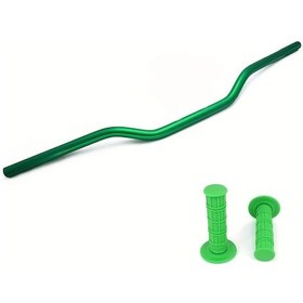 Resim Hightower Yeşil 22mm Honda Yamaha Crf Kxf Klx Drz Dirt Bike Cafe Race Bobber Gidon Seti 