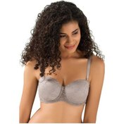 Resim Lejardin Kadın Toparlayıcı Sütyen Dantel Kaplı Puff Cup Selena Vizon-gri 