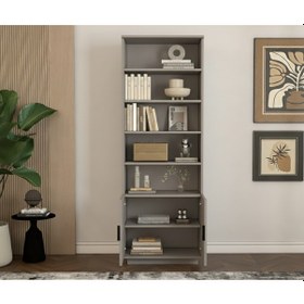 Resim Armi Kitaplık 6 Raflı 2 Kapaklı - Metalik Gri Metalik Gri 