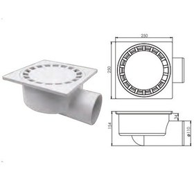 Resim Büyük Çamur Yer Süzgeci 25x25 100 Lük Yandan Çıkışlı 