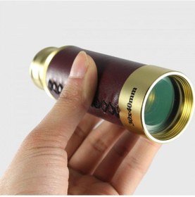 Resim 30x40 Panda Büyük Mercekli Pirinç Gövdeli Deri Çantalı Denizcilik Korsan Dürbün Siyah 