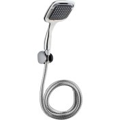 Resim Siyah Kare Lüx Duş Banyo Seti Duş Başlığı Duş Hortumu Duş Mafsalı Lüx Banyo Duş Seti 