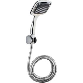 Resim Siyah Kare Lüx Duş Banyo Seti Duş Başlığı Duş Hortumu Duş Mafsalı Lüx Banyo Duş Seti 