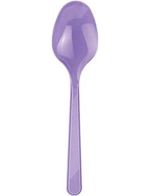 Resim Plastik Kaşık Mor Kaşık 25 Adet Kullan At Kaşık 