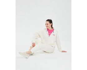 Resim Skechers Essential W Full Zip Hoodie Sweatshirt Kadın Kırık Beyaz Sweatshirt S232242-102 