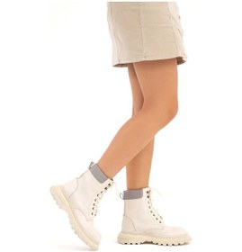 Resim Tamer Tanca Kadın Hakiki Deri Bej Günlük Bot 698 432-5 Bn Bot Sk22/23 Bej Anl Bej 