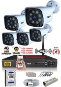 Resim Ids 5 Kameralı 5mp Sony Lensli 1080p Fullhd Gece Renkli Kamera Seti Su Geçirmez Cepten İzle Ds 2034hd Wl Set5 500 