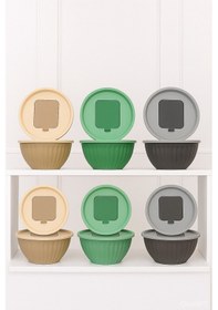 Resim 4 Parça Rendeli Karıştırma Ve Saklama Kabı 2,5 Litre Diğer 