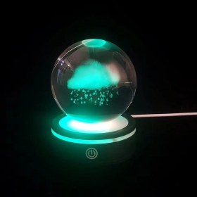 Resim Yağmur Bulutu Tasarımlı Usb'li Dönen Cam Küre 