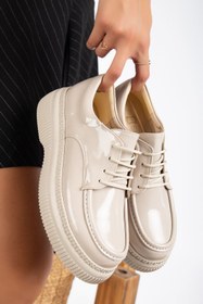 Resim Hayalimdeki Ayakkabı Cuesta Kadın Bej Rugan Günlük Ortopedik Taban Oxford Ayakkabı 