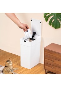 Resim Porsima Me-06 Hareket Sensörlü 9lt Sessiz Banyo Mutfak Çöp Kovası Beyaz 