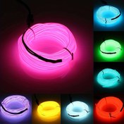Resim 1 adet 5m/16.4ft Parlak Neon Işık Şeridi, EL Kablo Pil Paketi, 360° Aydınlatma Nefes Boru Halat Lambaları - DIY Festival Cadılar Bayramı, İngiliz Noeli Parti Dekorasyon, Çrismas Süslemeleri ile Uyumlu 