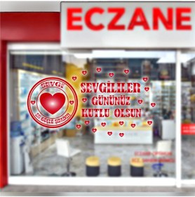Resim Ogec Worx 14 Şubat Sevgililer Günü Vitrin , Cam , Kapı özel yeni sticker Süsü ( Eczane Için ) 