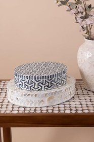 Resim [marka] Sedef Yuvarlak Kutu 30x23x8 cm TLC0090 